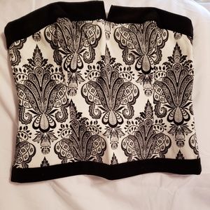 WHBM Black & White Corset